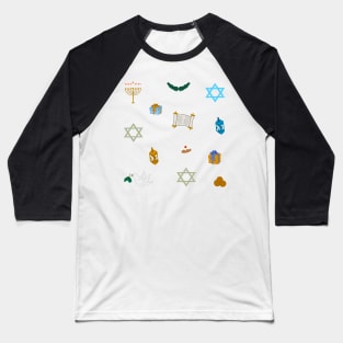 Hanukkah Doodles Sticker Pack Baseball T-Shirt